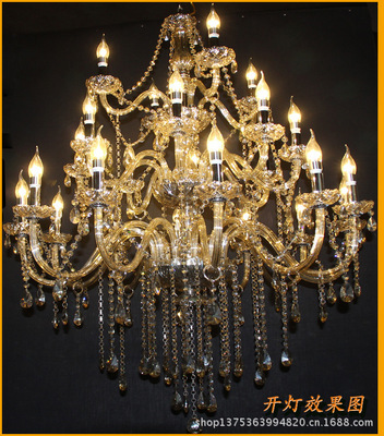 【批發(fā)歐式蠟燭水晶吊燈干邑色餐廳客廳臥室水晶吊燈廠家低價跑量】價格,廠家,圖片,吊燈,中山市古鎮(zhèn)嘉和水晶玻璃店-